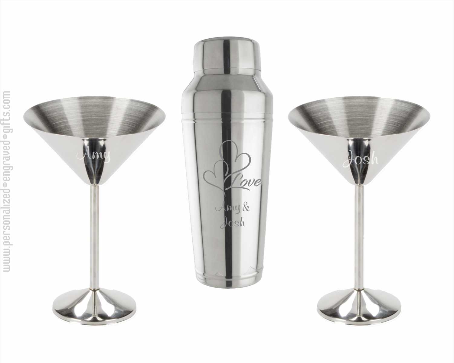 Custom Engraved Martini & Cocktail Shakers - Personalized Martini 